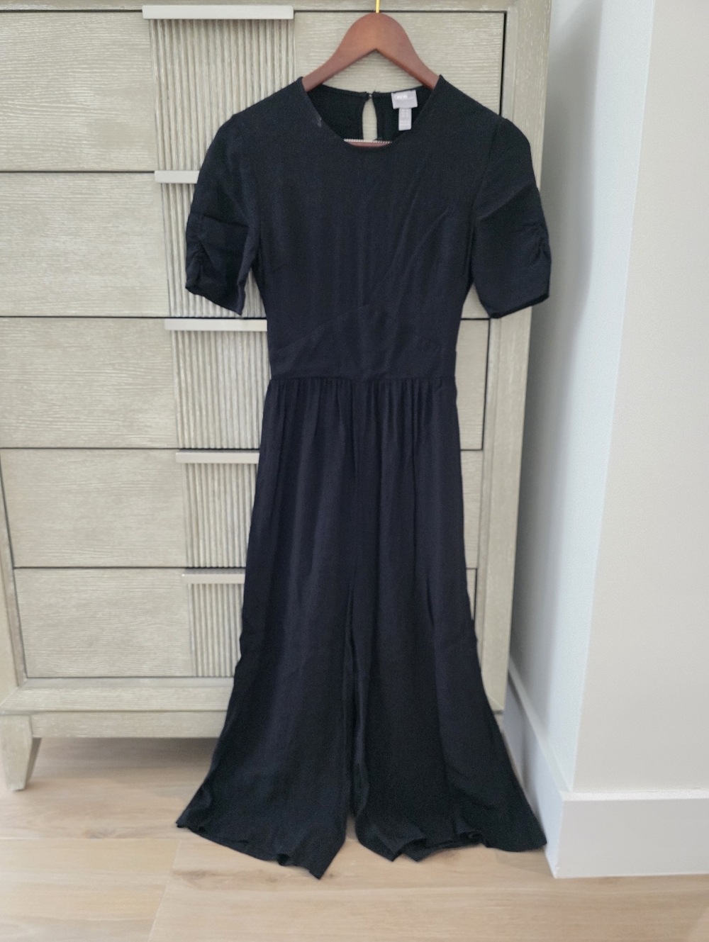 ASOS Black Short-Sleeve Maxi Jumpsuit Dress